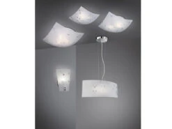 Trio Leuchten Eckige Deckenschale COLINA 40x40cm, Glaslampenschirm In Weiß Grau Gemustert -Globo Store eckige deckenschale colina 40x40cm glaslampenschir 4
