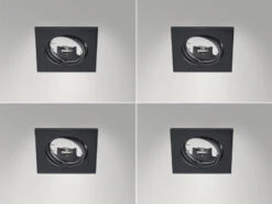 Trio Leuchten Eckige Einbaustrahler Decke Im 4er Set Schwenkbar Schwarz Matt GU10