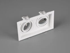 Trio Leuchten Eckiger 2-flammiger Deckeneinbaustrahler KENAI Weiß, Schwenkbar 17,2 X 9,2cm