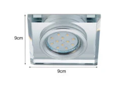 Trio Leuchten Eckiger Deckeneinbaustrahler PIRIN In Silber Chrom Mit Kristallglas 9 X 9cm -Globo Store eckiger deckeneinbaustrahler pirin in silber chrom 3