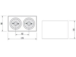 Trio Leuchten Eckiger Deckenstrahler BISCUIT Mit Zwei Schwenkbaren GU10 Spots, Schwarz Matt -Globo Store eckiger deckenstrahler biscuit mit zwei schwenkbar 5