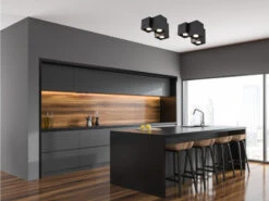 Trio Leuchten Eckiger Deckenstrahler FERNANDO 3 Flammig, Aufbaustrahler Schwarz Matt -Globo Store eckiger deckenstrahler fernando 3 flammig aufbaust 2