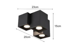 Trio Leuchten Eckiger Deckenstrahler FERNANDO 3 Flammig, Aufbaustrahler Schwarz Matt -Globo Store eckiger deckenstrahler fernando 3 flammig aufbaust 3
