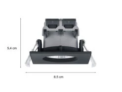 Trio Leuchten Eckiger LED Deckeneinbaustrahler 4er Set Dimmbar In Schwarz Matt, IP65 -Globo Store eckiger led deckeneinbaustrahler 4er set dimmbar i 2