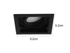 Trio Leuchten Eckiger LED Deckeneinbaustrahler Schwarz Matt, Schwenkbar 9,2 X 9,2cm 9 Trio Leuchten Eckiger LED Deckeneinbaustrahler Schwarz Matt, Schwenkbar 9,2 X 9,2cm -Globo Store eckiger led deckeneinbaustrahler schwarz matt schw 2