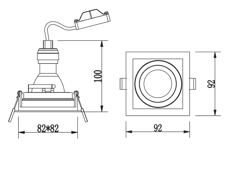 Trio Leuchten Eckiger LED Deckeneinbaustrahler Schwarz Matt, Schwenkbar 9,2 X 9,2cm 7 Trio Leuchten Eckiger LED Deckeneinbaustrahler Schwarz Matt, Schwenkbar 9,2 X 9,2cm – Bild 7