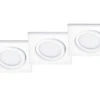 Trio Leuchten Eckiger LED Einbaustrahler RILA Decke 3er Set Spot Schwenkbar Weiß Matt 5 Watt