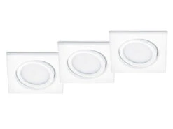 Trio Leuchten Eckiger LED Einbaustrahler RILA Decke 3er Set Spot Schwenkbar Weiß Matt 5 Watt