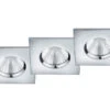 Trio Leuchten Eckiger LED Einbaustrahler ZAGROS 3er Set Dimmbar In Silber Chrom, IP65