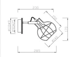 Trio Leuchten Einflammiger LED Wandstrahler Mit Retro Drahtgeflecht Aus Metall In Silber -Globo Store einflammiger led wandstrahler mit retro drahtgefle 5