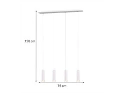 MeineWunschleuchte Elegante Pendellampe Aus Weiß Mattem Metall Mit 4 Dimmbaren LEDs 8 MeineWunschleuchte Elegante Pendellampe Aus Weiß Mattem Metall Mit 4 Dimmbaren LEDs -Globo Store elegante pendellampe aus weiss mattem metall mit 4 3