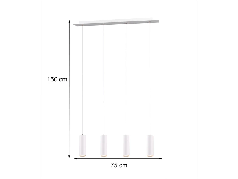 MeineWunschleuchte Elegante Pendellampe Aus Weiß Mattem Metall Mit 4 Dimmbaren LEDs 4 MeineWunschleuchte Elegante Pendellampe Aus Weiß Mattem Metall Mit 4 Dimmbaren LEDs – Bild 4