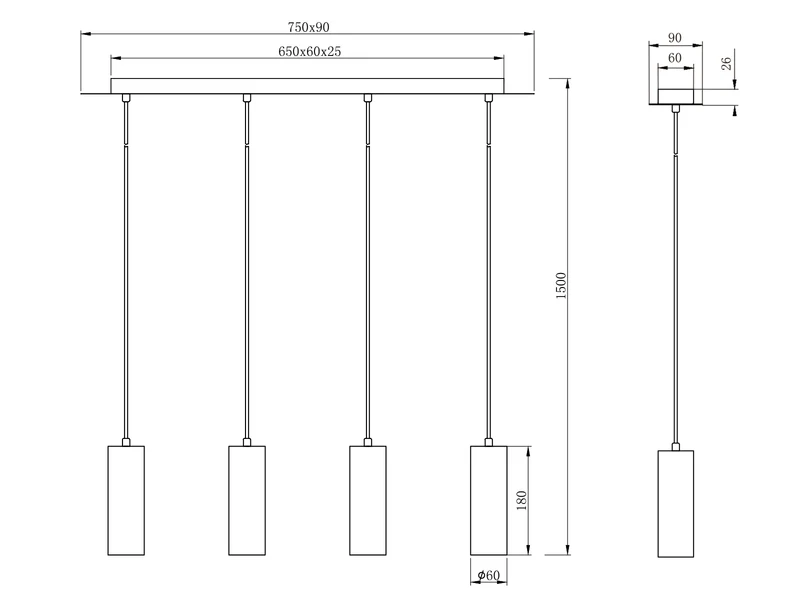 MeineWunschleuchte Elegante Pendellampe Aus Weiß Mattem Metall Mit 4 Dimmbaren LEDs 5 MeineWunschleuchte Elegante Pendellampe Aus Weiß Mattem Metall Mit 4 Dimmbaren LEDs – Bild 5