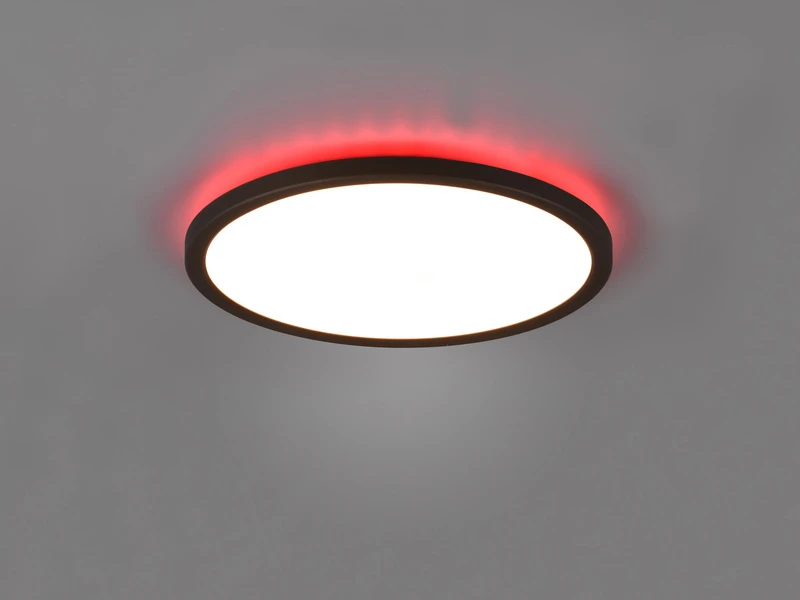Reality Leuchten Flache LED Deckenleuchte AUREO Schwarz, Dimmbar, RGB Farbwechsler - Ø29cm 5 Reality Leuchten Flache LED Deckenleuchte AUREO Schwarz, Dimmbar, RGB Farbwechsler - Ø29cm – Bild 5