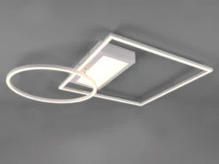 Trio Leuchten Flache LED Deckenleuchte DOWNEY Weiß Schwenkbar & Dimmbar Mit Fernbedienung