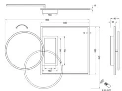 Trio Leuchten Flache LED Deckenleuchte DOWNEY Weiß Schwenkbar & Dimmbar Mit Fernbedienung 14 Trio Leuchten Flache LED Deckenleuchte DOWNEY Weiß Schwenkbar & Dimmbar Mit Fernbedienung -Globo Store flache led deckenleuchte downey weiss schwenkbar d 5