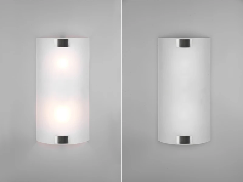 Trio Leuchten Flache Wandleuchte PURA Glaslampenschirm 20 X 40 Cm Silber 5 Trio Leuchten Flache Wandleuchte PURA Glaslampenschirm 20 X 40 Cm Silber – Bild 5