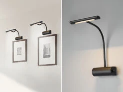 Trio Leuchten Flexible LED Bilderleuchte CURTIS, Wandleuchte Mit Drehdimmer, Schwarz