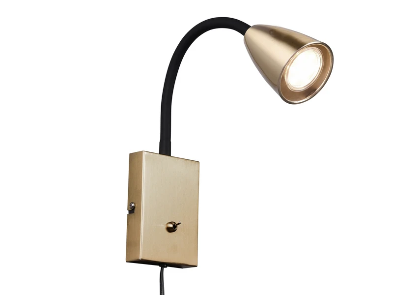 MeineWunschleuchte Flexible LED Leselampe, Wandleuchte Mit & Ohne Stecker, Messing Matt 2 MeineWunschleuchte Flexible LED Leselampe, Wandleuchte Mit & Ohne Stecker, Messing Matt – Bild 2