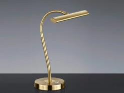 Trio Leuchten Flexible LED Schreibtischleuchte CURTIS Messing Matt, 4-Stufen Dimmer -Globo Store flexible led schreibtischleuchte curtis messing ma 2