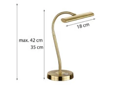 Trio Leuchten Flexible LED Schreibtischleuchte CURTIS Messing Matt, 4-Stufen Dimmer -Globo Store flexible led schreibtischleuchte curtis messing ma 3