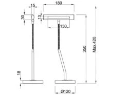 Trio Leuchten Flexible LED Schreibtischleuchte CURTIS Messing Matt, 4-Stufen Dimmer -Globo Store flexible led schreibtischleuchte curtis messing ma 5