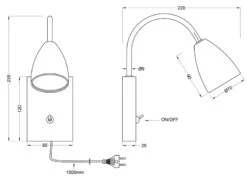 Trio Leuchten Flexible Leselampe WANDA, Wandleuchte Mit & Ohne Stecker, Schwarz Matt -Globo Store flexible leselampe wanda wandleuchte mit ohne stec 5