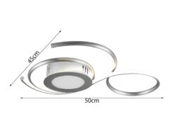 Trio Leuchten Geschwungene LED Wand /Deckenleuchte JIVE Mit Fernbedienung, 50cm, Silber -Globo Store geschwungene led wand deckenleuchte jive mit fernb 3