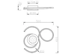 Trio Leuchten Geschwungene LED Wand /Deckenleuchte JIVE Mit Fernbedienung, 50cm, Silber -Globo Store geschwungene led wand deckenleuchte jive mit fernb 4