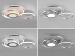 Trio Leuchten Geschwungene LED Wand /Deckenleuchte JIVE Mit Fernbedienung, 50cm, Silber -Globo Store geschwungene led wand deckenleuchte jive mit fernb 5