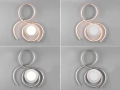 Trio Leuchten Geschwungene LED Wand /Deckenleuchte JIVE Mit Fernbedienung, 50cm, Silber -Globo Store geschwungene led wand deckenleuchte jive mit fernb 6