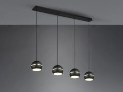 Trio Leuchten Große Balken Pendelleuchte FLETCHER 4-flammig, Breite 105cm, Schwarz