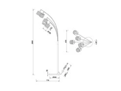 Reality Leuchten Große Bogenleuchte BOLZANO 5-flammig Lampenschirme In Holzoptik, Höhe 200cm -Globo Store grosse bogenleuchte bolzano 5 flammig lampenschirm 6