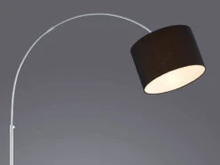 Trio Leuchten Große Bogenleuchte HOTEL Stoff Lampenschirm Schwarz, Höhe 150-215cm -Globo Store grosse bogenleuchte hotel stoff lampenschirm schwa 4