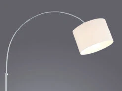Trio Leuchten Große Bogenleuchte HOTEL Stoff Lampenschirm Weiß, Höhe 150-215cm -Globo Store grosse bogenleuchte hotel stoff lampenschirm weiss 4