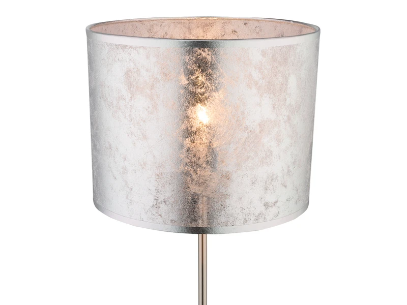 Globo Große Design Tischlampe AMY Mit Stofflampenschirm Silberfarbig, Höhe 50cm 3 Globo Große Design Tischlampe AMY Mit Stofflampenschirm Silberfarbig, Höhe 50cm – Bild 3