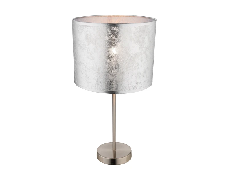 Globo Große Design Tischlampe AMY Mit Stofflampenschirm Silberfarbig, Höhe 50cm 1 Globo Große Design Tischlampe AMY Mit Stofflampenschirm Silberfarbig, Höhe 50cm