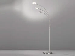 Fischer & Honsel Große LED Bogenlampe DENT Dimmbar Design Silber - Höhe 185cm -Globo Store grosse led bogenlampe dent dimmbar design silber h 2