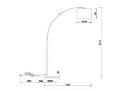 MeineWunschleuchte Große LED Bogenleuchte Mit Stoffschirm Schwarz Innen Gold - Höhe 171cm 17 MeineWunschleuchte Große LED Bogenleuchte Mit Stoffschirm Schwarz Innen Gold - Höhe 171cm -Globo Store grosse led bogenleuchte mit stoffschirm schwarz in 8
