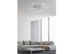Trio Leuchten Große LED Deckenlampe GALE Ringleuchte Mit Switch Dimmer 60cm Breit Schwarz Matt -Globo Store grosse led deckenlampe gale ringleuchte mit switch 2