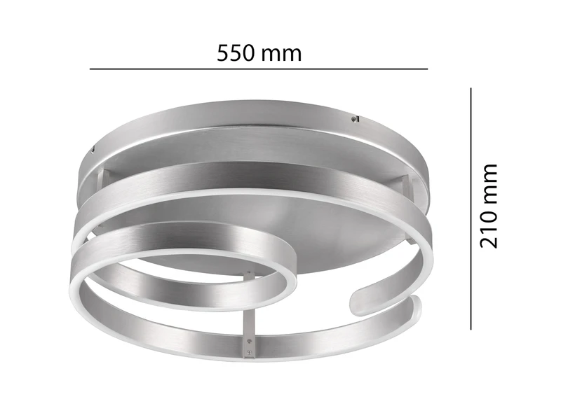 Trio Leuchten Große LED Deckenleuchte MARNIE Geschwungen, Silber Matt Ø 55cm 3 Trio Leuchten Große LED Deckenleuchte MARNIE Geschwungen, Silber Matt Ø 55cm – Bild 3