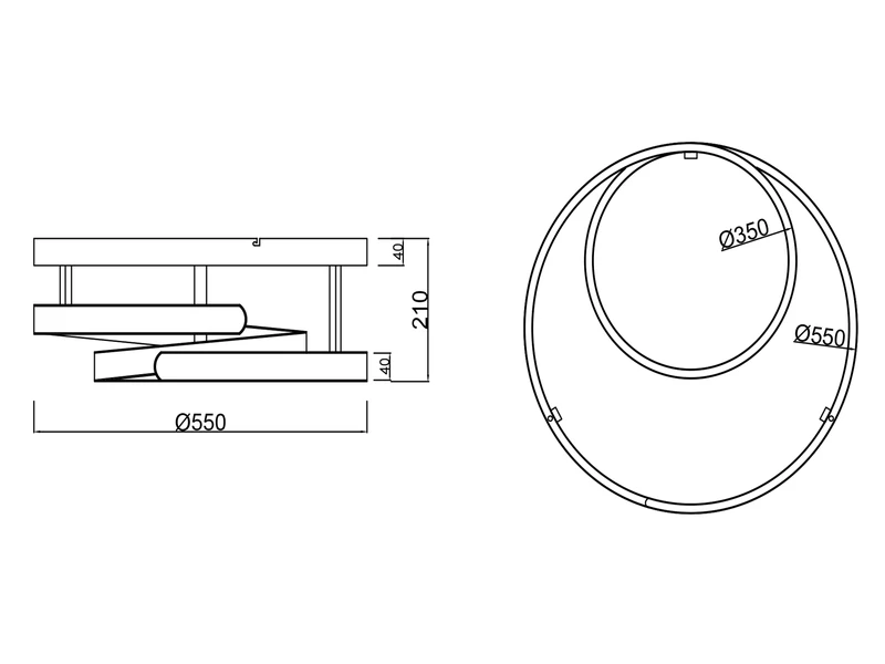 Trio Leuchten Große LED Deckenleuchte MARNIE Geschwungen, Silber Matt Ø 55cm 6 Trio Leuchten Große LED Deckenleuchte MARNIE Geschwungen, Silber Matt Ø 55cm – Bild 6