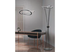 Trio Leuchten Große LED OAKLAND Pendellampe Geschwungen Mit Switch Dimmer, Silber Matt 71 Cm -Globo Store grosse led oakland pendellampe geschwungen mit swi 3