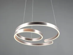 Trio Leuchten Große LED Pendelleuchte MARNIE Geschwungen, Silber Matt Ø 65cm 10 Trio Leuchten Große LED Pendelleuchte MARNIE Geschwungen, Silber Matt Ø 65cm -Globo Store grosse led pendelleuchte marnie geschwungen silber 2