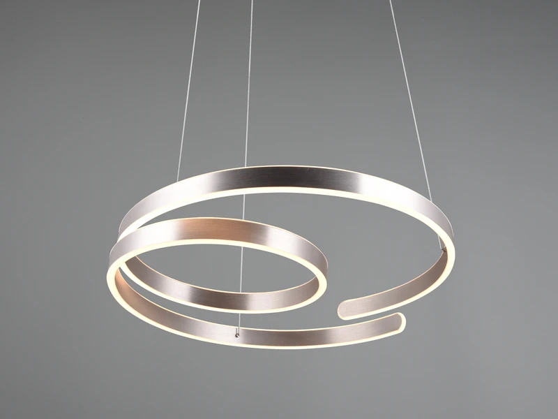 Trio Leuchten Große LED Pendelleuchte MARNIE Geschwungen, Silber Matt Ø 65cm 3 Trio Leuchten Große LED Pendelleuchte MARNIE Geschwungen, Silber Matt Ø 65cm – Bild 3