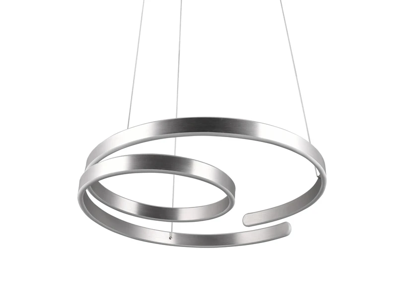 Trio Leuchten Große LED Pendelleuchte MARNIE Geschwungen, Silber Matt Ø 65cm 5 Trio Leuchten Große LED Pendelleuchte MARNIE Geschwungen, Silber Matt Ø 65cm – Bild 5