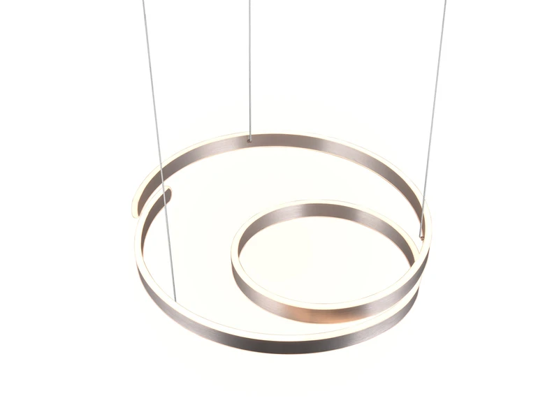 Trio Leuchten Große LED Pendelleuchte MARNIE Geschwungen, Silber Matt Ø 65cm 6 Trio Leuchten Große LED Pendelleuchte MARNIE Geschwungen, Silber Matt Ø 65cm – Bild 6