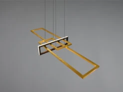 Trio Leuchten Große LED Pendelleuchte SALINAS Eckig Mit Switch Dimmer Messing Matt / Schwarz -Globo Store grosse led pendelleuchte salinas eckig mit switch 1 4