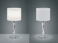 Trio Leuchten Große LED Tischlampe Mit Stoffschirm Weiß Und Beleuchtetem Gestell, Höhe 62cm