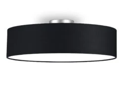 MeineWunschleuchte Große Runde Deckenleuchte CALMA Mit Stoffschirm In Schwarz Ø 60cm -Globo Store grosse runde deckenleuchte calma mit stoffschirm i 1